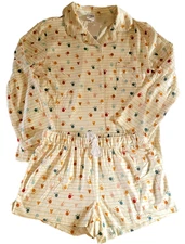 Aegean Apparel Womens Medium Soft Pajama Shorts Top Set 2-pc. NEW