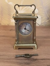 Carriage Clock Antique Edwardian Brass with Silvered dial. Working Beautifully