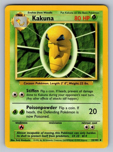 Kakuna 33/102 Base Set Unlimited Uncommon
