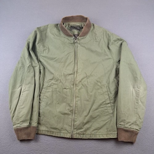 J. Crew NX-631 Military Jacket Men's Large Olive Green Cotton Bomber Flight Coat - product listing photo