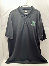 NICE Nike Golf Polo Shirt Dri-Fit Mens Size 3XL Black with Green "H" Embroidery
