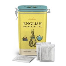 Whimsical Spring Rabbit English Breakfast Tea Tin – 60 Teabags by Charbrew