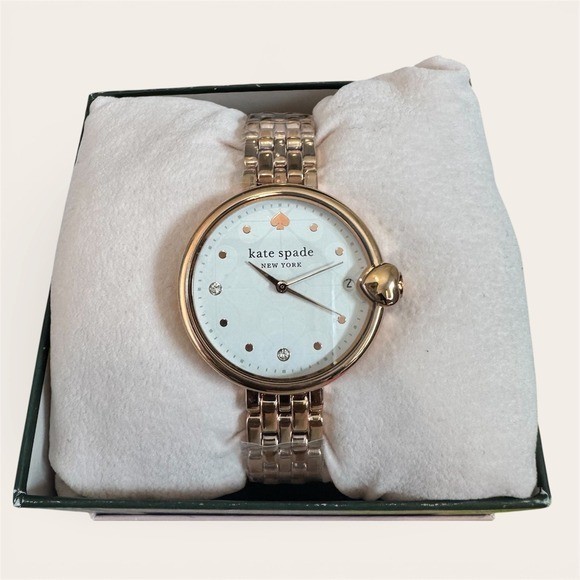 Kate Spade Holland Gold Tone Stainless Steel Spade Flower Dial Watch KSW1754 thumbnail 2