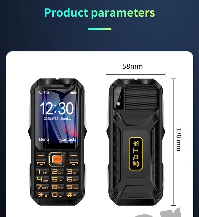Unlocked Shockproof Loud Sound Tough Mobile Phone Dual SIM Flashlight SOS Camera - Image 4 of 4