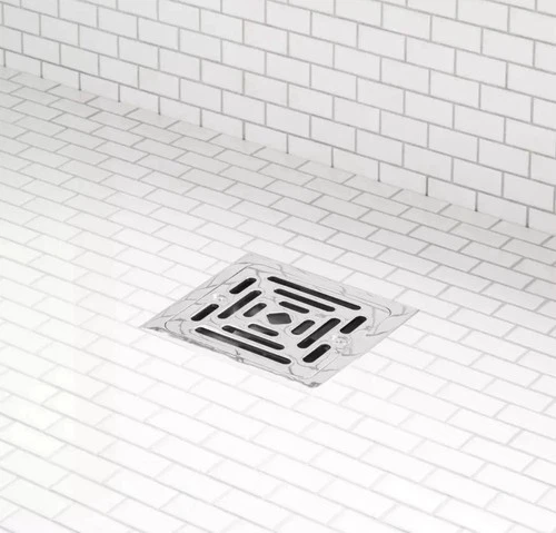 Signature Hardware Adelphi 4½″ Square Shower Drain Brushed Nickel SH607BN - Picture 1 of 3