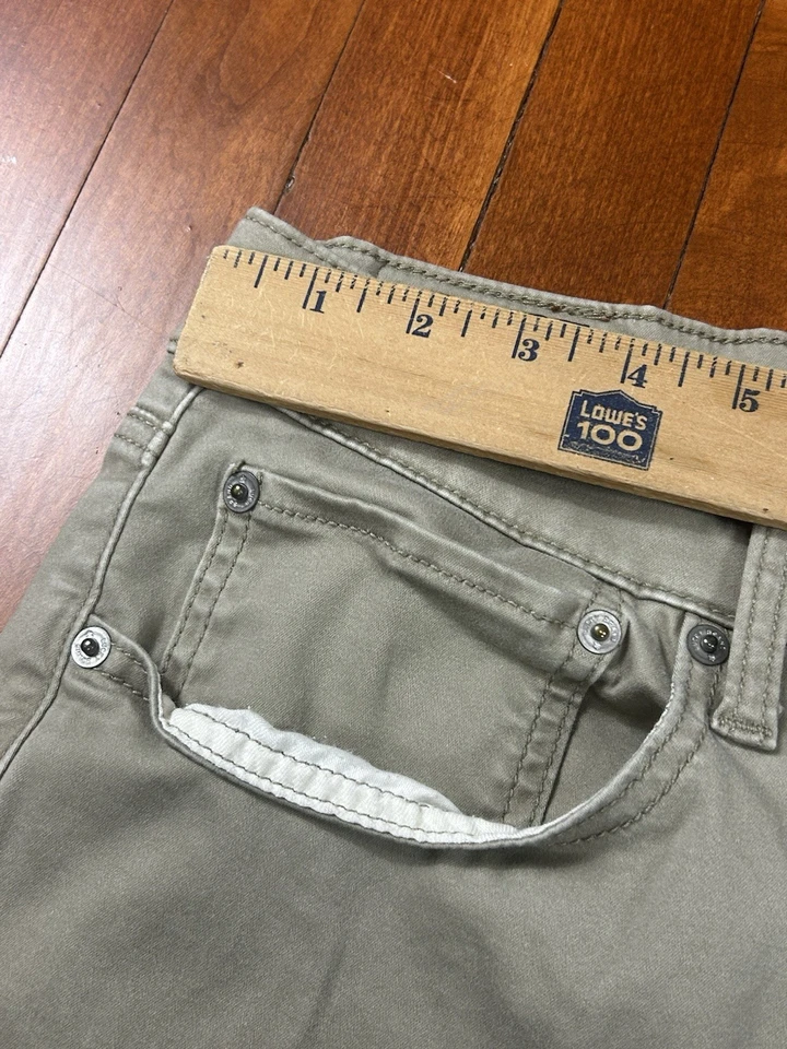 Lucky Brand 38x30 121 Slim Straight Khaki Beige Denim Pants City Preppy - Image 3 of 4