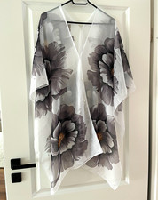 Damen Chiffon Bluse, Schal transparent Tunika...