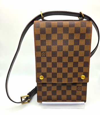 Authentic Louis Vuitton Damier Ebene Brown Portobello Travel Shoulder Bag
