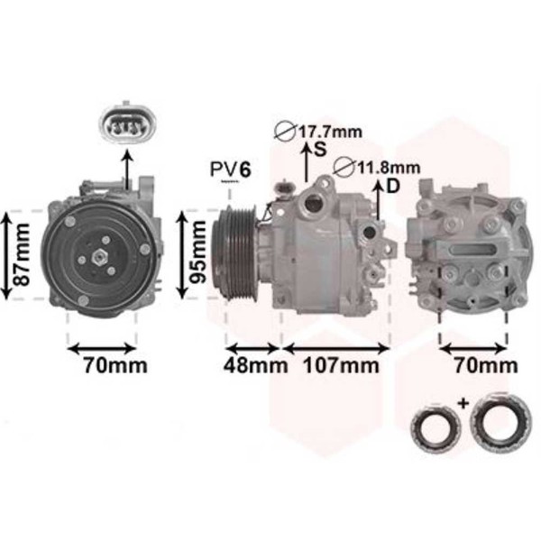 VAN Wezel Kompressor Klimaanlage FüR Opel Mokka/Mokka X Adam Chevrolet Trax-image
