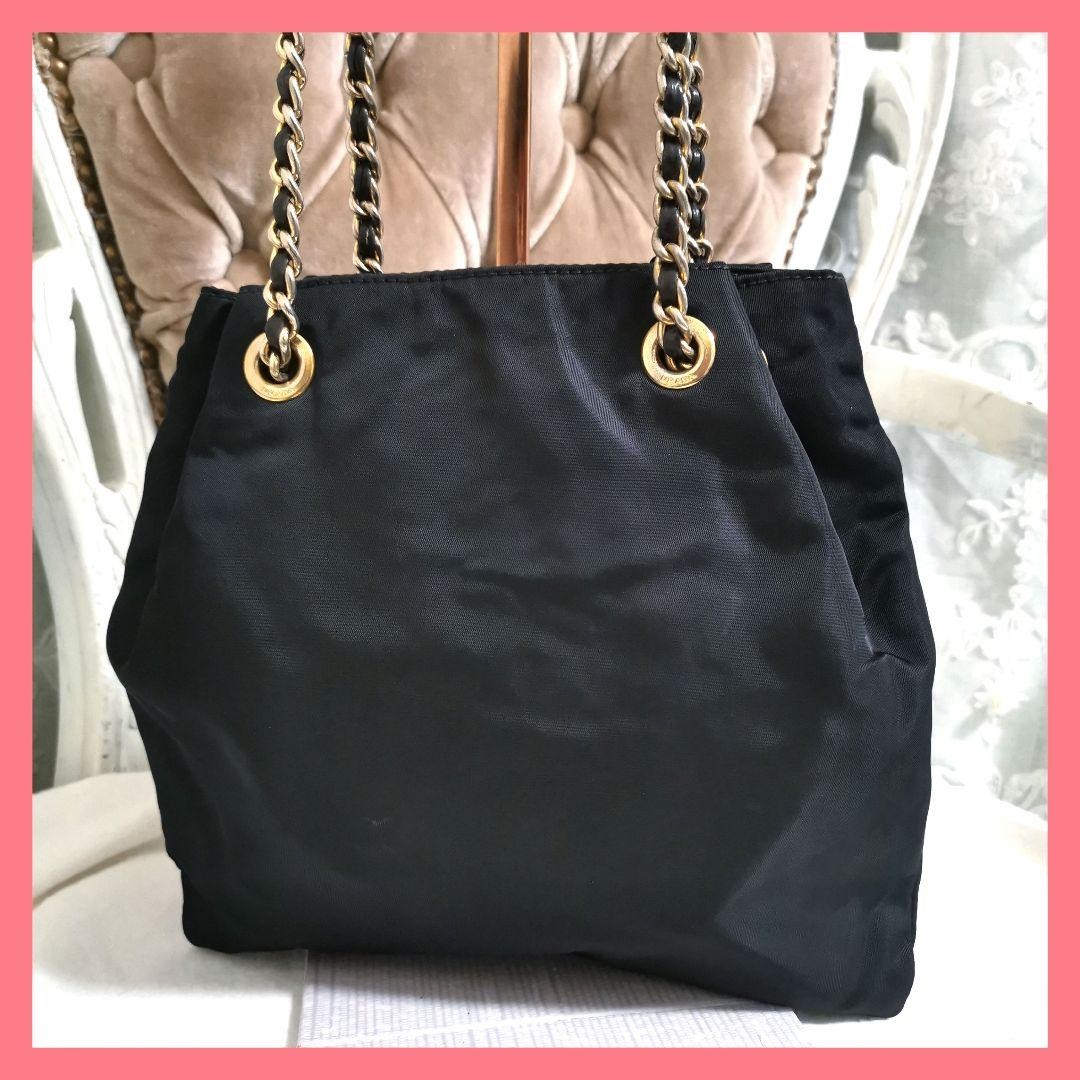 PRADA 2 Way Chain Shoulder Tote Bag Black Certified thumbnail 4