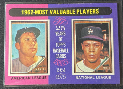 1975 Topps - Most Valuable Players Mickey Mantle, Maury Wills #200