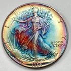 1986 $1 American Eagle RAINBOW MONSTER TONING 1 oz Fine .999 Silver Bullion Coin