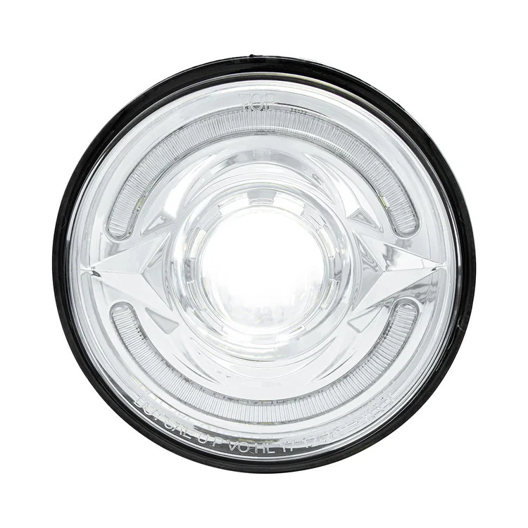 ULTRALIT- LED 5-3/4" Round Headlight with Dual Color LED Light Bar (Low Beam) - Image 3 of 4