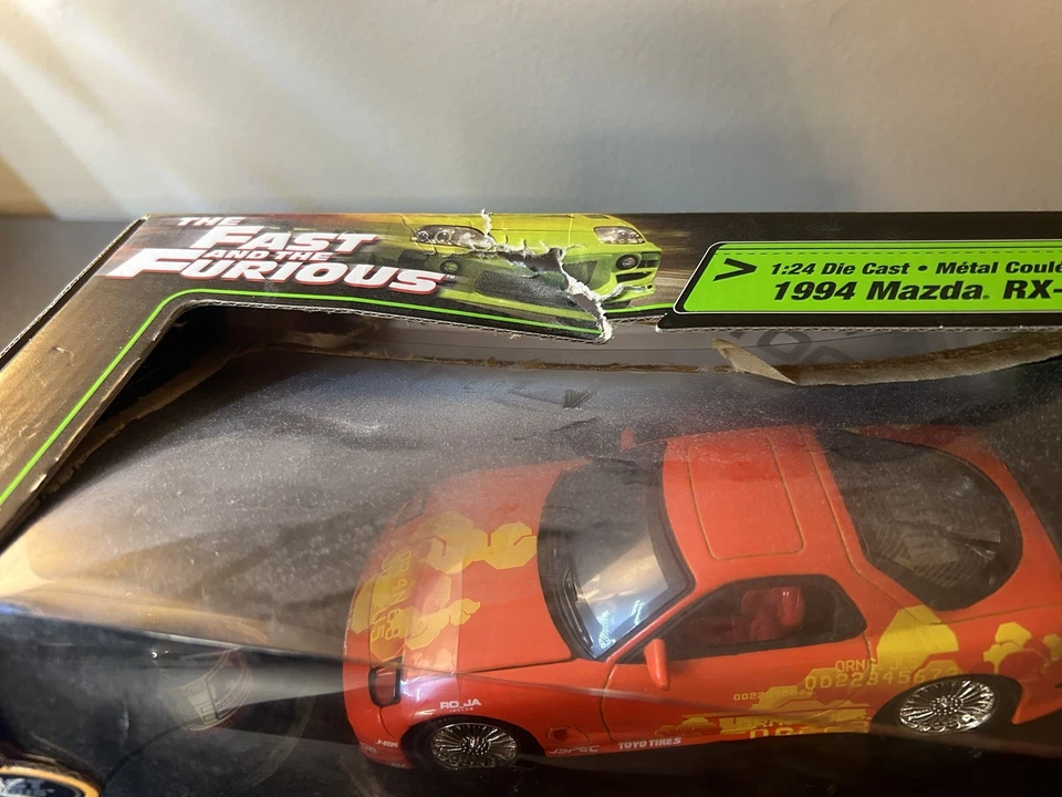 Racing Champions Fast & Furious 1994 Mazda RX-7 1:24 Car w/Nitrous DAMAGED!! - Image 2 of 4