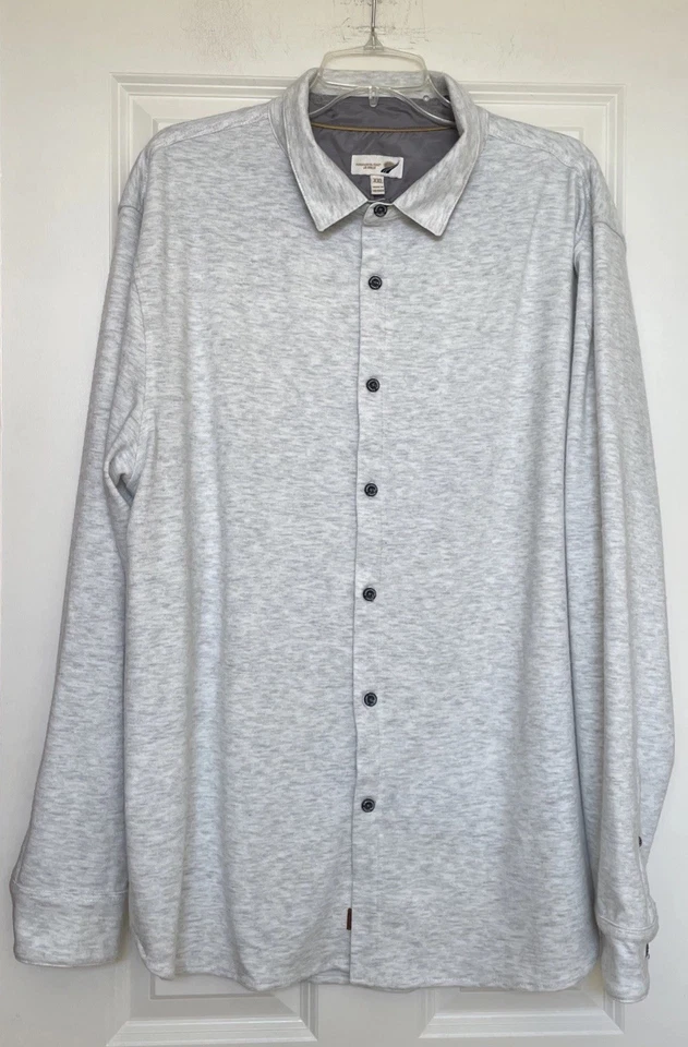 Fundamental Coast LA Men Gray Heather Flannel Long Sleeve Button Up Shirt 2XL - Image 2 of 4