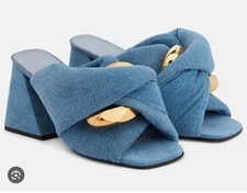 JW Anderson Denim Chunky-Heel Mule Sandals size 39.5