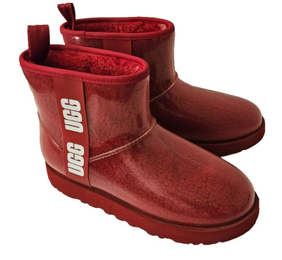 UGG Classic Clear Mini Womens Waterproof Cold Weather Winter Boots US 8 RED