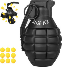 Toy-Hand Grenade for CS Battle Game,With 9 Foam Ammo Black Fun Impact Tactical C