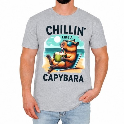 Lustiges Capybara Herren T-Shirt Chillen wie ein Strand süß Cartoon Liebhaber Geschenk