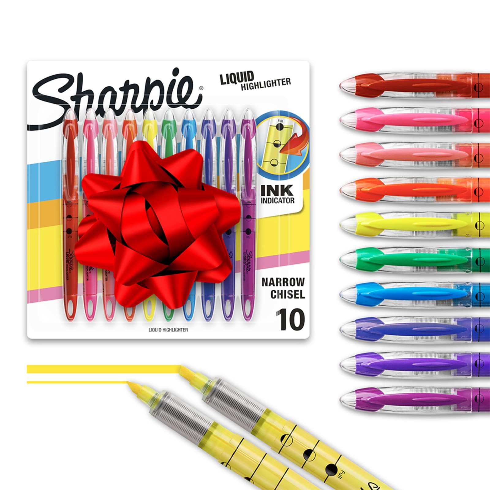 S 10 Count Assorted Colors Quick Dry Chisel Tip