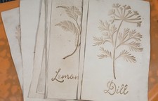  10 COFFEE DYED  STENCIL HERB PAPERS- FOR JOURNALS/SCRAPBOOKS - AWESOME  1