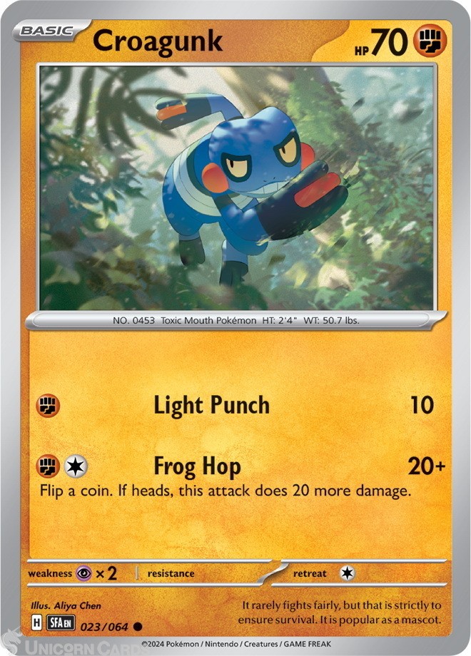 SFA-EN 023/064 Croagunk : Reverse Holo Pokemon Card : Shrouded Fable