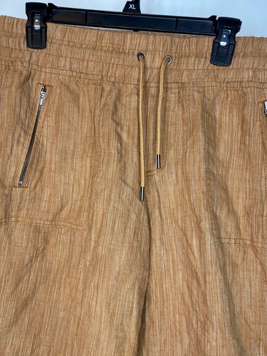 Athleta Womens Size 12 Cabo Linen Textured Wide Leg Pants Seina Beige/Tan-Orange - Picture 4 of 14