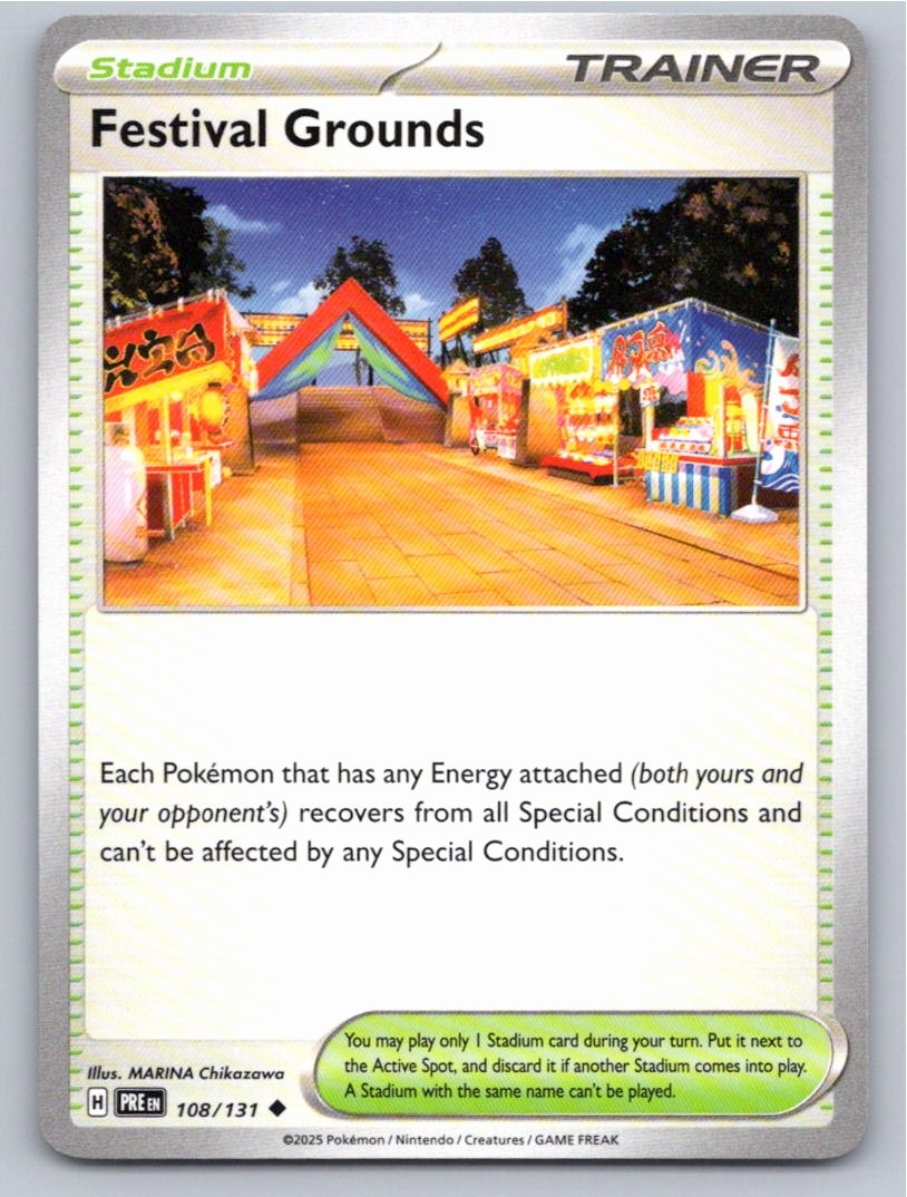 POKEMON FESTIVAL GROUNDS PRISMATIC EVOLUTIONS 108/131 NM A20105 FREE S&H