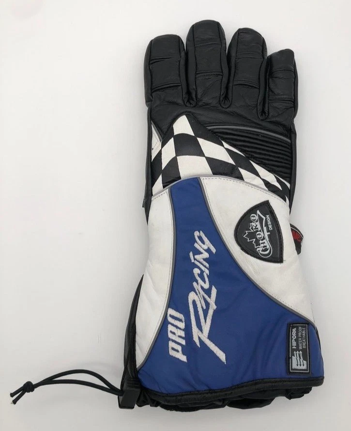 De Colección Choko Pro Racing Cuero Moto de Nieve Guantes Aislados Azul Negro Blanco Para Hombres M Foto 2 de 4
