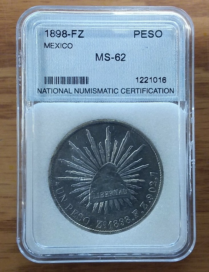 1898 ZS FZ MEXICO un Peso CAP & RAYS COIN | eBay