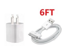 Home Wall AC Charger 6FT 30 pin Data Charging Cable for iPhone 3G 4 ipod Nano