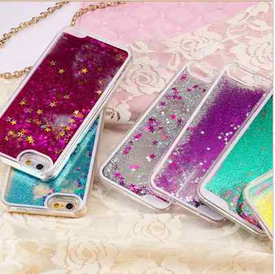 iPhone 6 &6 Plus Glitter Phone case Dynamic Quicksand Gold Star Back Cover