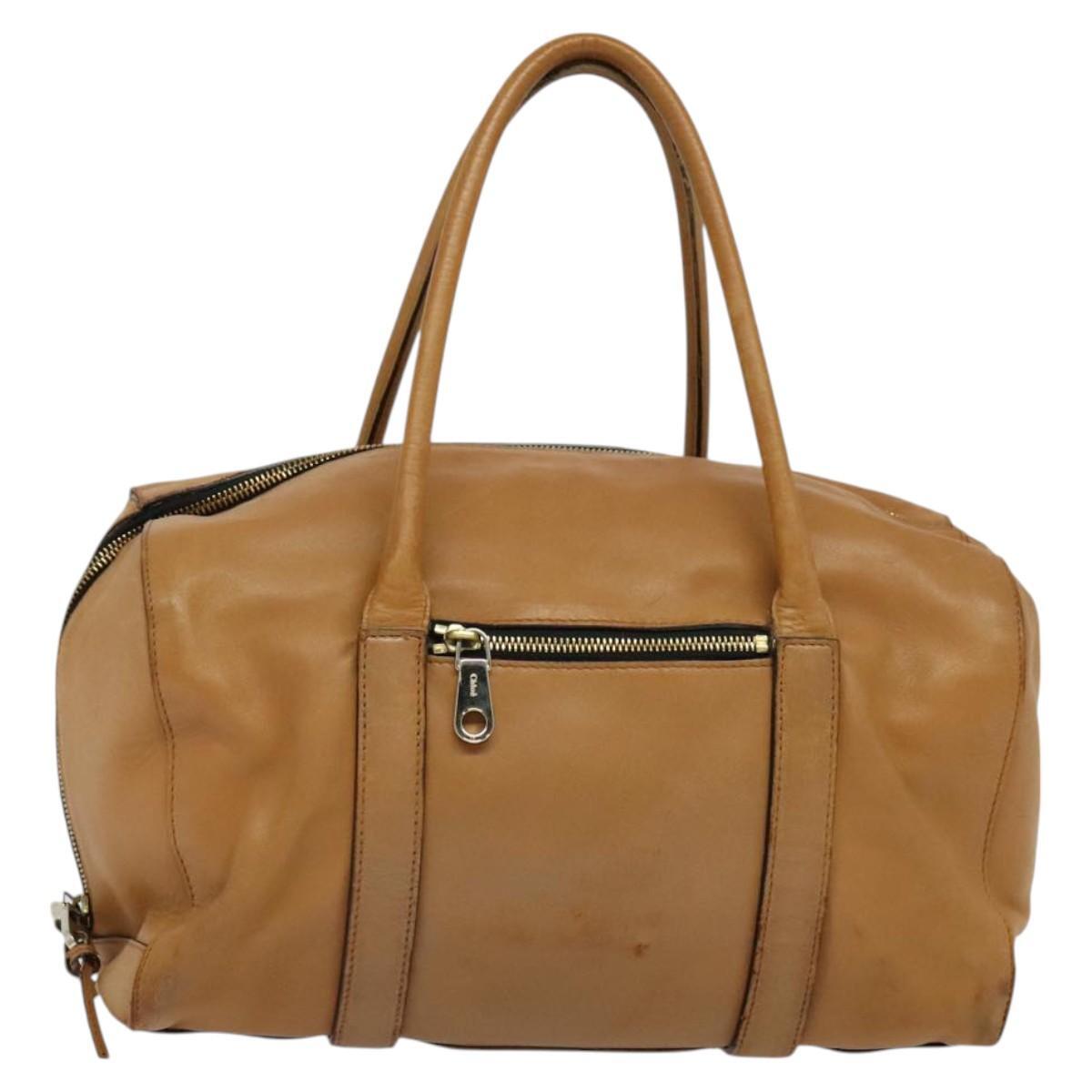 Chloe Shoulder Bag Leather Brown Gold Auth bs24630 | eBay
