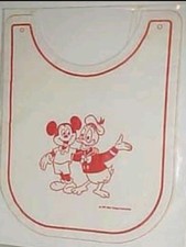 DISNEY VINTAGE MICKEY MOUSE  DONALD DUCK DISPOSABLE PAPER BABY BIB UNUSED 1971