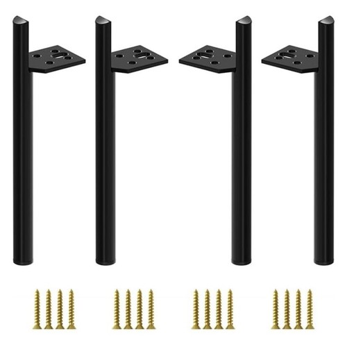 9.5 in Furniture Legs 4 Pack Heavy Duty Metal Table Couch Dresser Cabinet Black