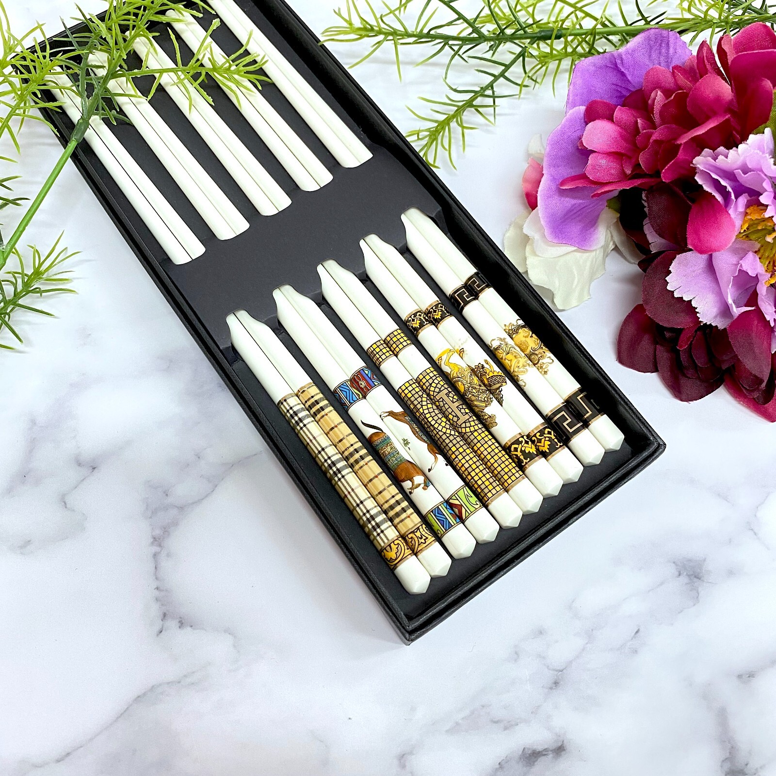 Gift Ceramic Chopsticks Porcelain 5 Pair Set eBay