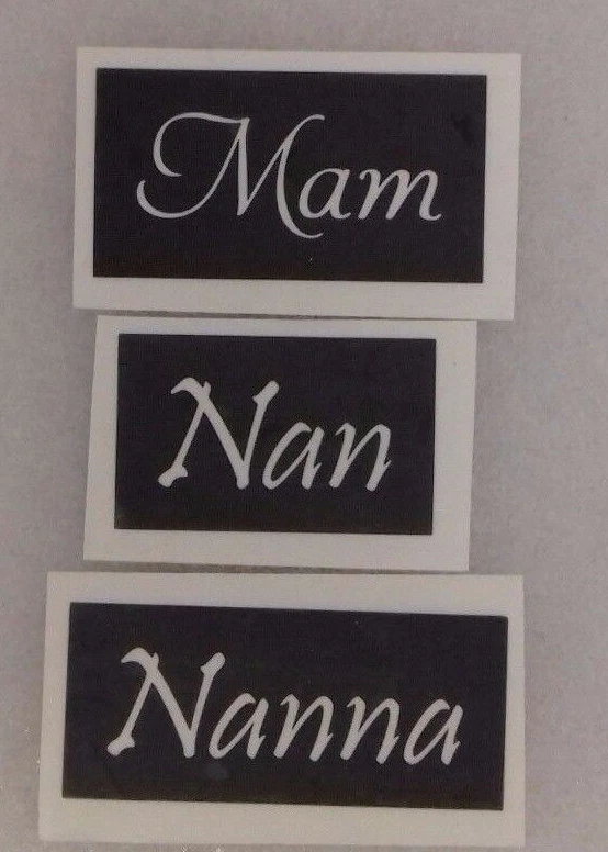 25 stencil Nan & Nanna & Mam (misti) per vetro acquaforte festa della mamma mamma mamma gallese