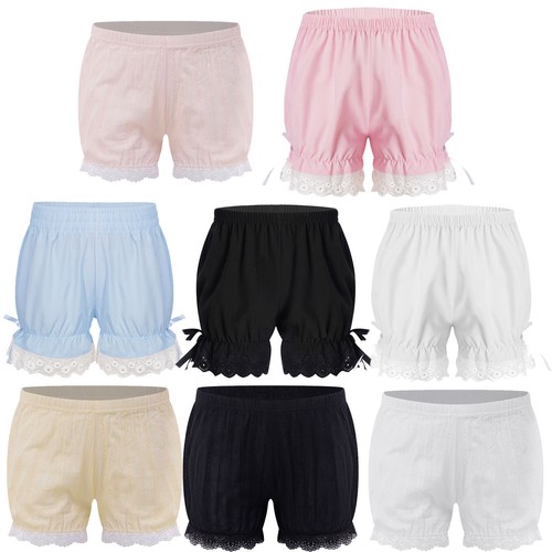 Kids Girls Lace Up Shorts Safety Pants Bottom Ruffled Bloomers Under Dress Comfy - Picture 2 of 61