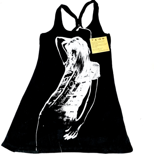We Walk Racerback Vest Top Black Elle Chelsea Hand Printed Art $69 Women Size S - Picture 11 of 24