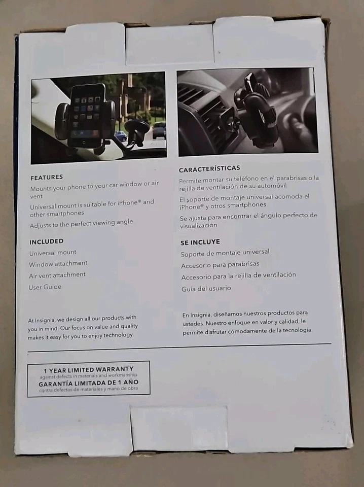 New Insignia Vehicle Mount  iPhone, Samsung, Fits Most Smartphones NS-MVMU5 - Image 2 of 4