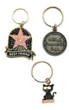 Best Friend Keychain Lot-3, Friendship Friends Cat, Hollywood Star Keyring Gifts