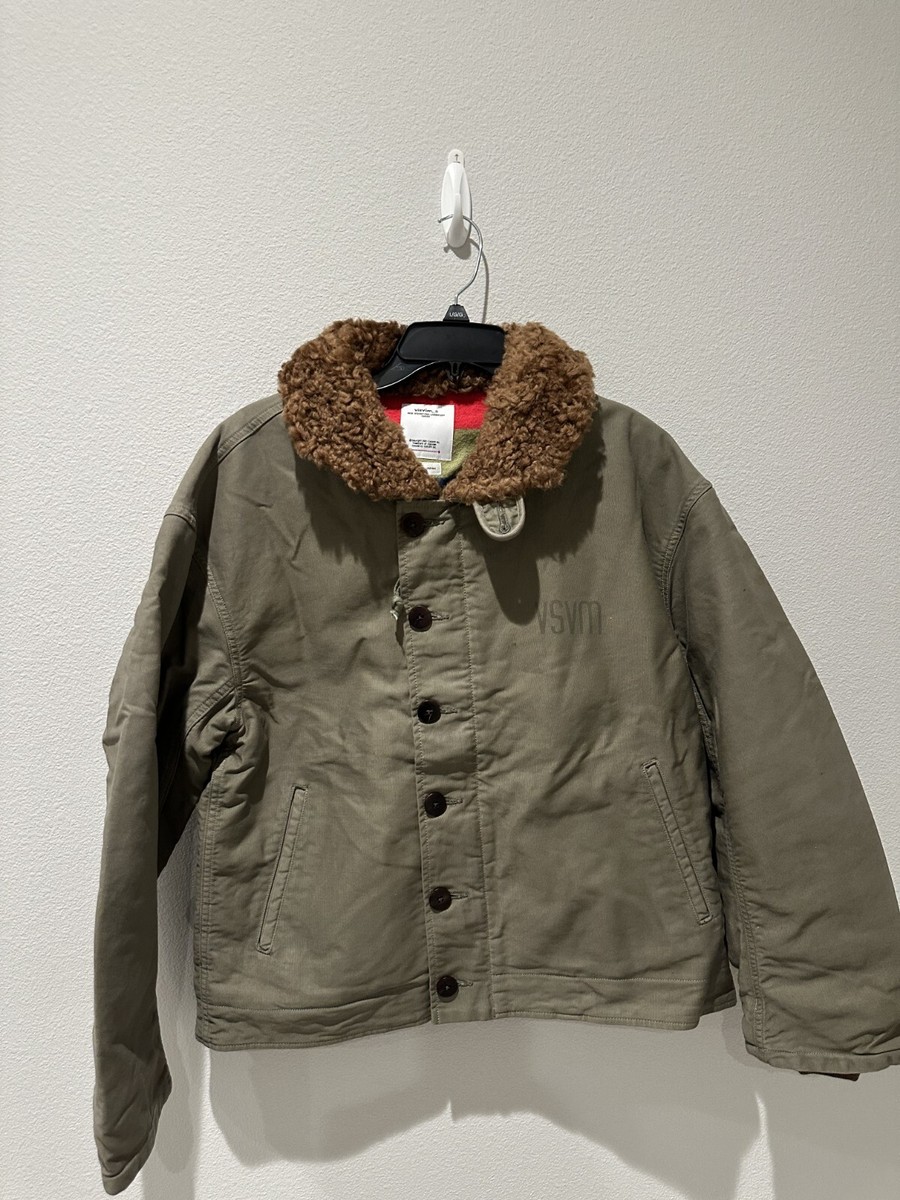 VISVIM Purser Deck Jacket w Tiger Logo Fur Collar Sz 3 SM G2U | eBay