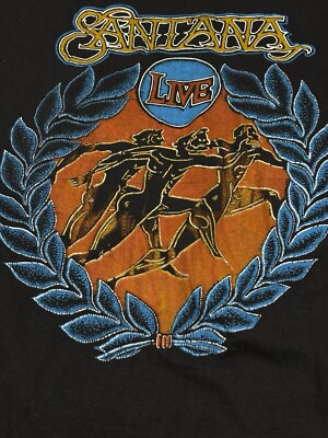 Vintage Carlos Santana In Concert 70s Ringer T-Shirt Rare Double