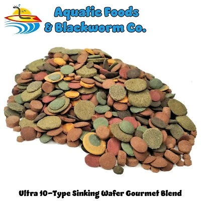 AQUATIC FOODS INC. Ultra Sinking Wafer 10-Type Gourmet Blend. Shrimp, Snails, Plecos GB-161