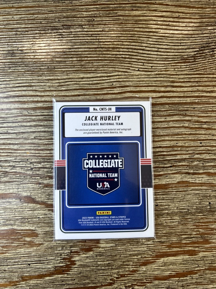 2023 Panini Stars & Stripes - Jack Hurley - D-BACKS USA Patch Auto #d 07/10 - Image 2 of 3