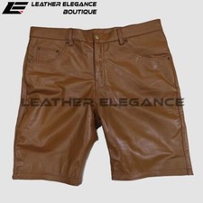 Men's Summer Leather Shorts l Men's Real Leather Shorts
