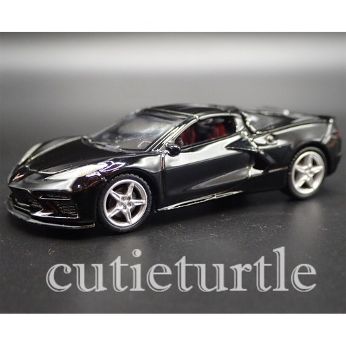 1:64 2020 Chevy Chevrolet Corvette Stingray C8 Diecast Model Car Black - Picture 1 of 3