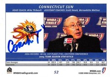 Mike Thibault autographed Basketball Card Connecticut 2005 WNBA Enterprises #52