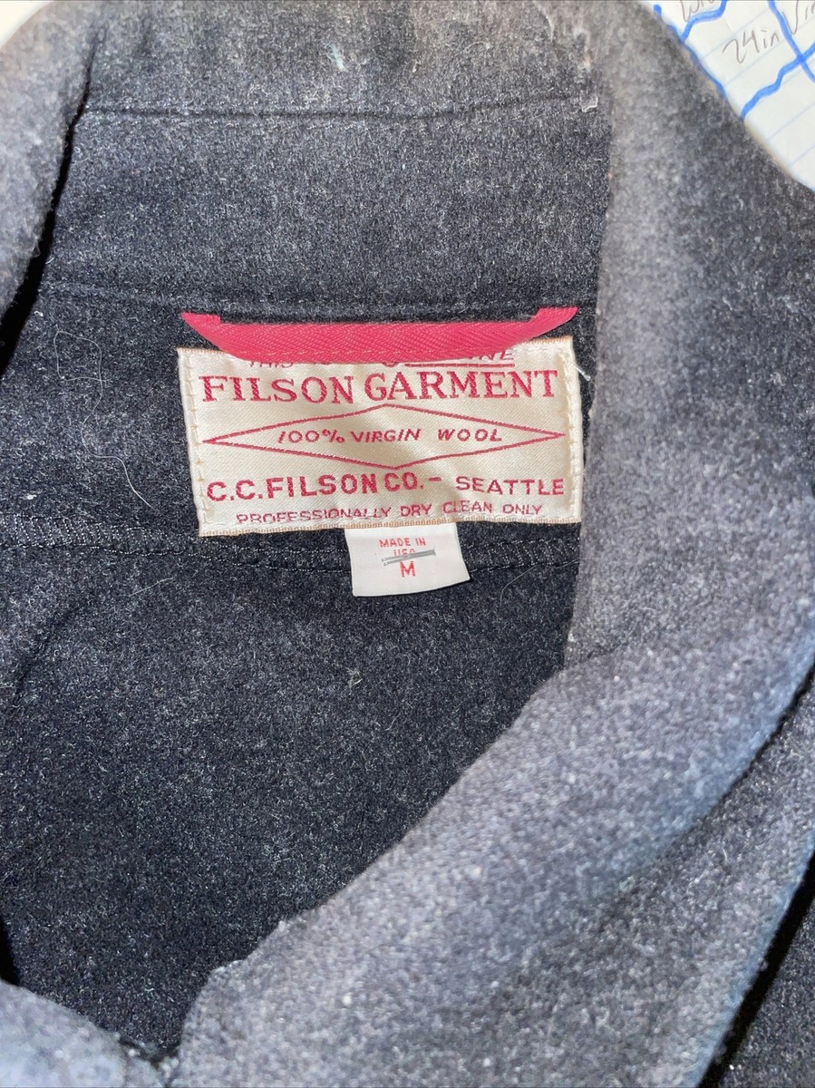 Filson Garment 100% virgin wool jacket men size M black (0557) | eBay