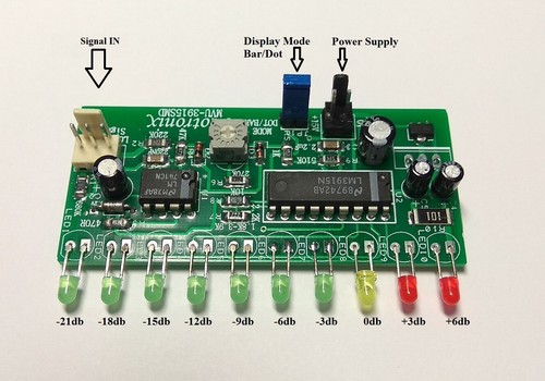 LM3915 Precision VU Meter -21 to +6dbu with Dot/Bar option - Picture 7 of 9